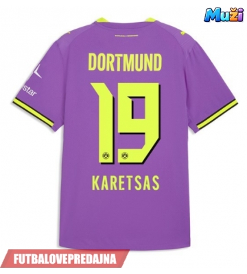 Lacne Muži Futbalové dres Borussia Dortmund Konstantinos Karetsas #19 2026-27 Krátky Rukáv - Tretina